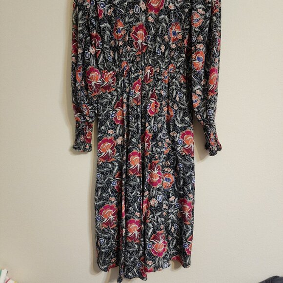 Isabel Etoile Marant Silk Yandra Floral Mock Neck Midi Dress Sz 38/ 6US Classic - Picture 6 of 15